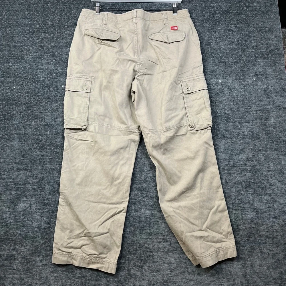 The North Face Cargo Pants Mens 36 Beige Good Utility Hiking Flat Front Cotton